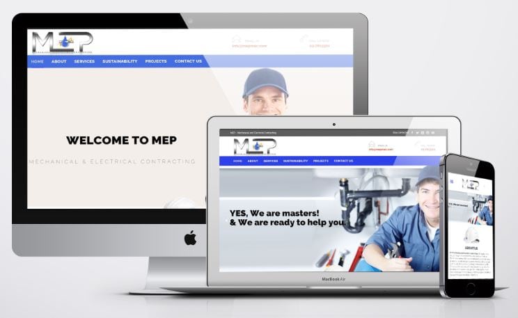 تصميم موقع شركة مقاولات - شركة MEP